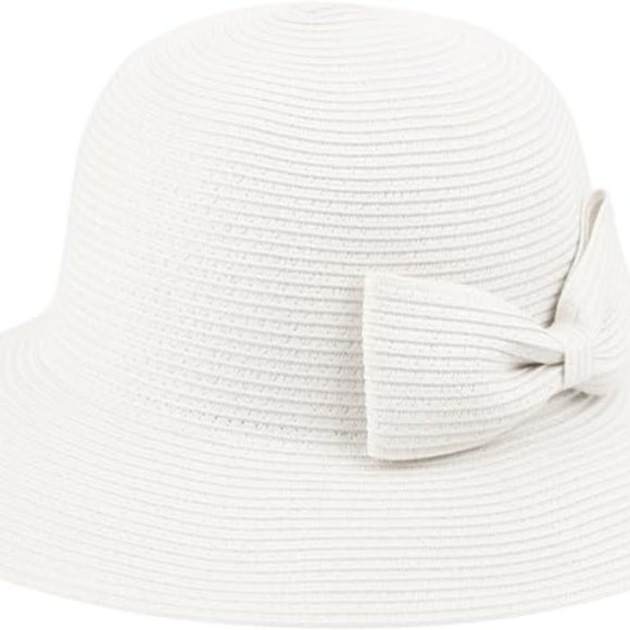3 Separate: Angela & William Women's Packable Poly Braid Bucket Sun Hat with Bow - Picture 3 of 4